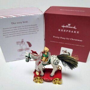 Hallmark Keepsake Ornament Pretty Pony Teddy Bear on Horse Vintage Look NIB